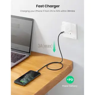 UGREEN รุ่น US304 USB C to Lightning MFI Fast Charging 3A PD 20W Cable Charge & Sync… รูปที่ 3