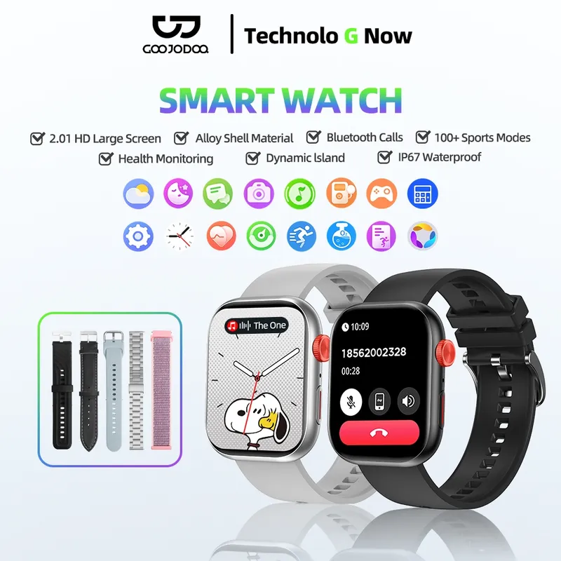 GOOJODOQ Fb047 สมาร์ทวอทช์ Ip67 กันน้ำ บลูทูธ และการตรวจสอบสุขภาพ Smartwatch สายนาฬิกา…